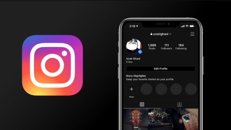 An image illustratio of how to put instagram on dark mode
