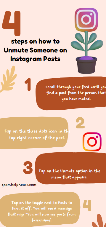 An infographic on How to Unmute Someone on Instagram Stories