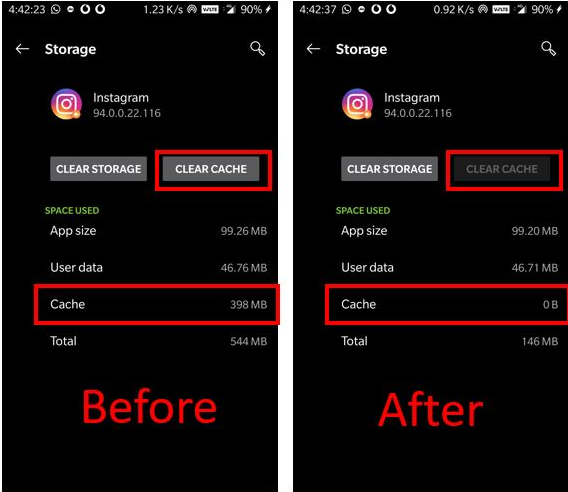How to clear Instagram cache on Android