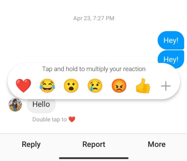 how to react to messages on Instagram